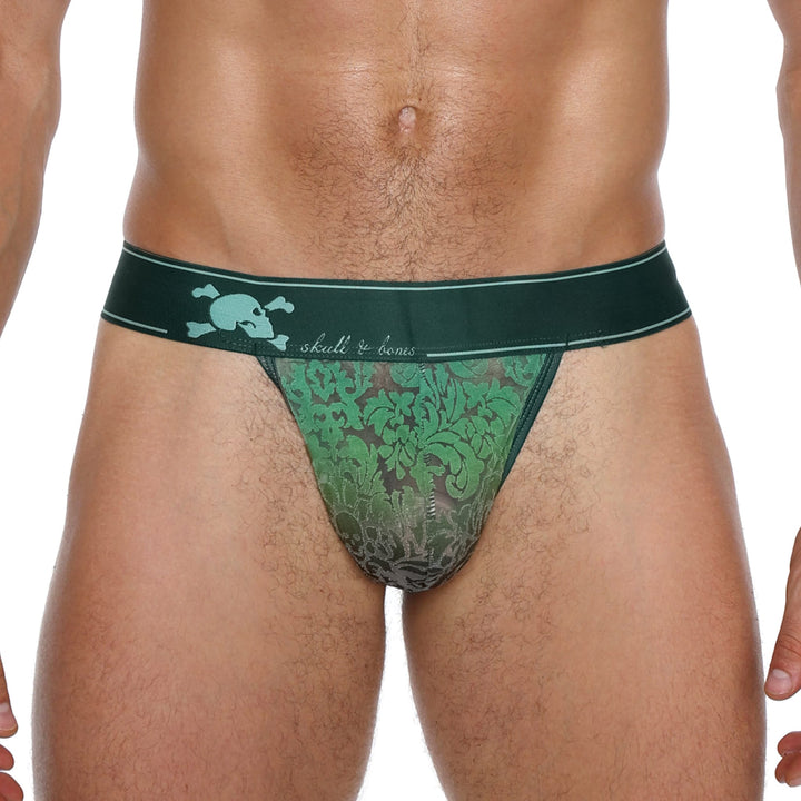 Skull and BonesDamask Ombre Burnout Green Thong