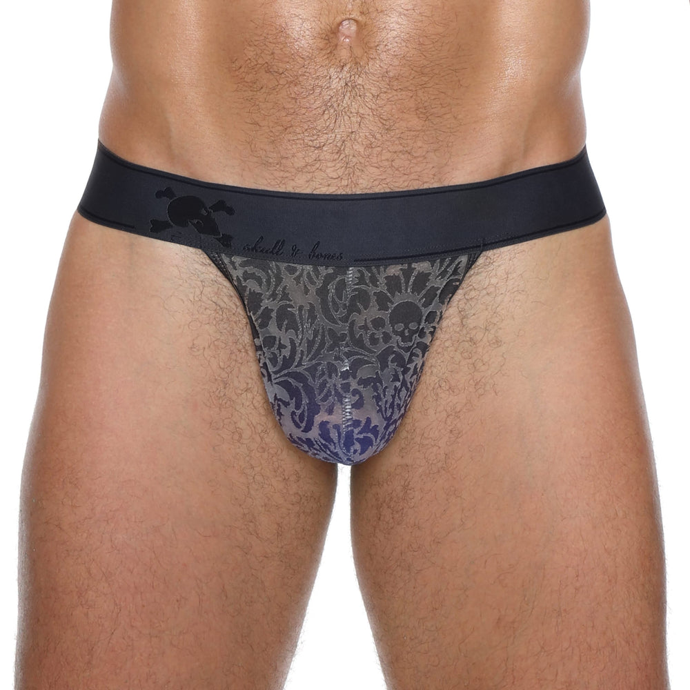 Skull and BonesDamask Ombre Burnout Grey Thong
