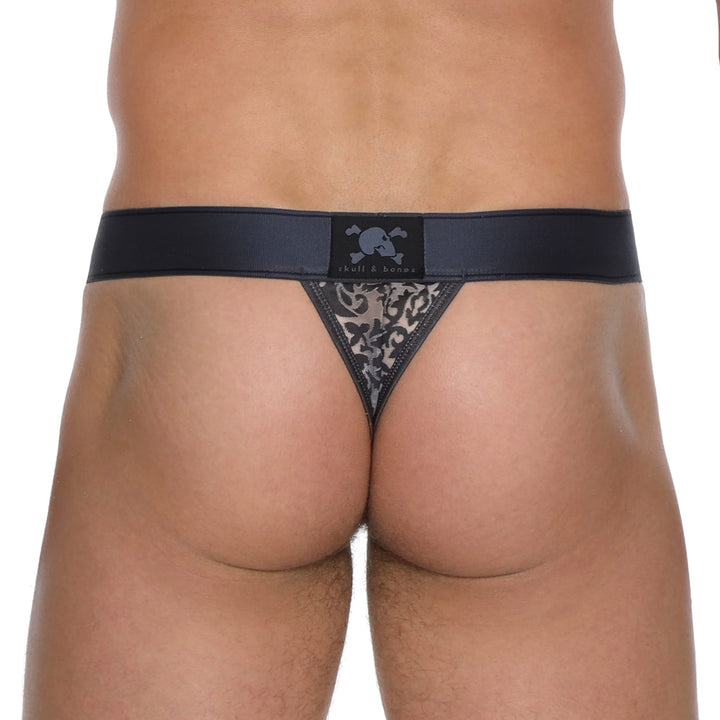 Skull and BonesDamask Ombre Burnout Grey Thong