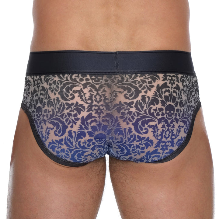 Skull and BonesDamask Ombre Burnout Grey Brief