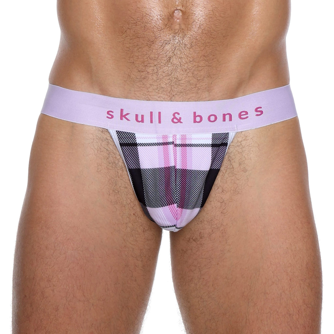 Skull and BonesNew Pink Plaid Thong