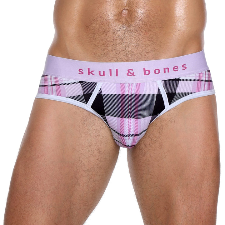 Skull and BonesNew Pink Plaid Peek-A-Boo
