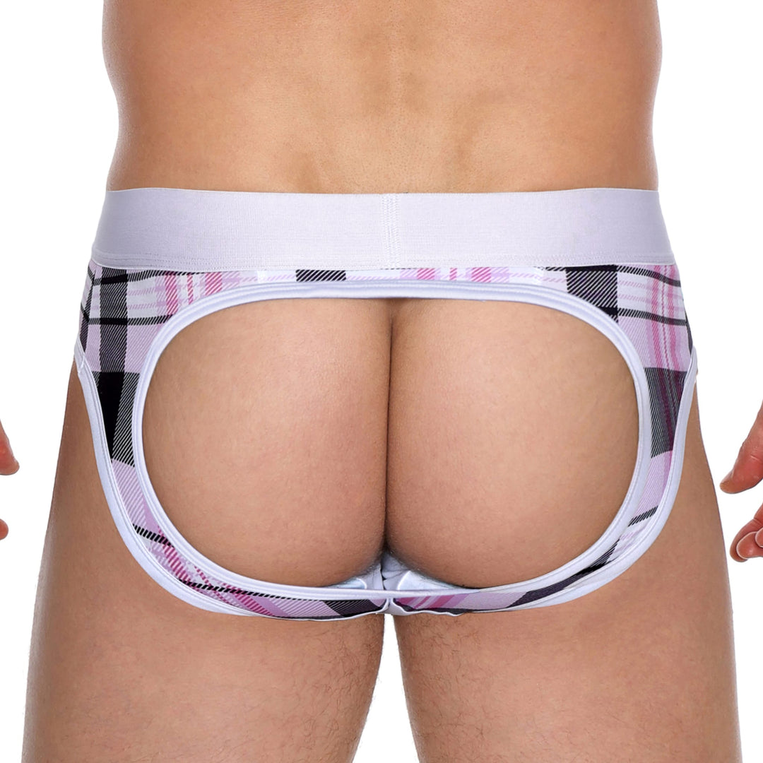 Skull and BonesNew Pink Plaid Peek-A-Boo