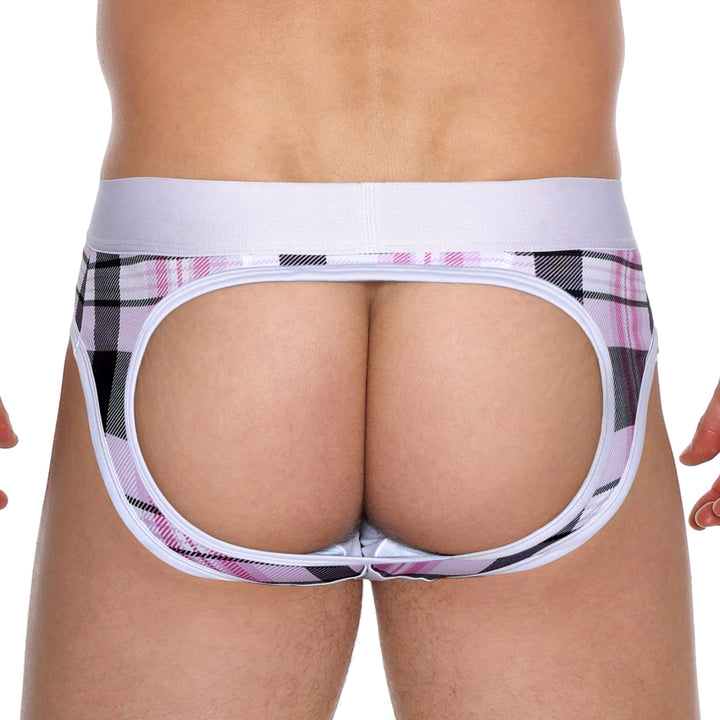 Skull and BonesNew Pink Plaid Peek-A-Boo