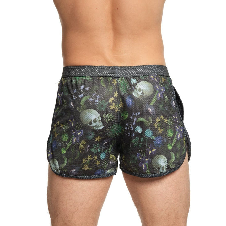 Hand Painted Dutch Floral Mesh Short Green