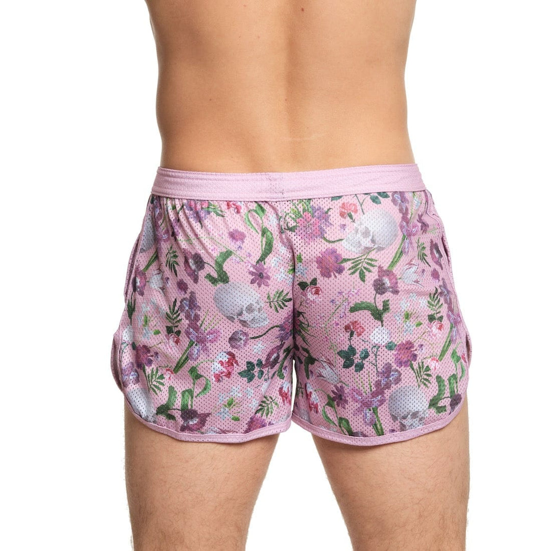 Hand Painted Dutch Floral Mesh Short Pink