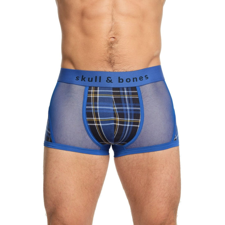 Blue Tartan Sheer Mesh Trunk