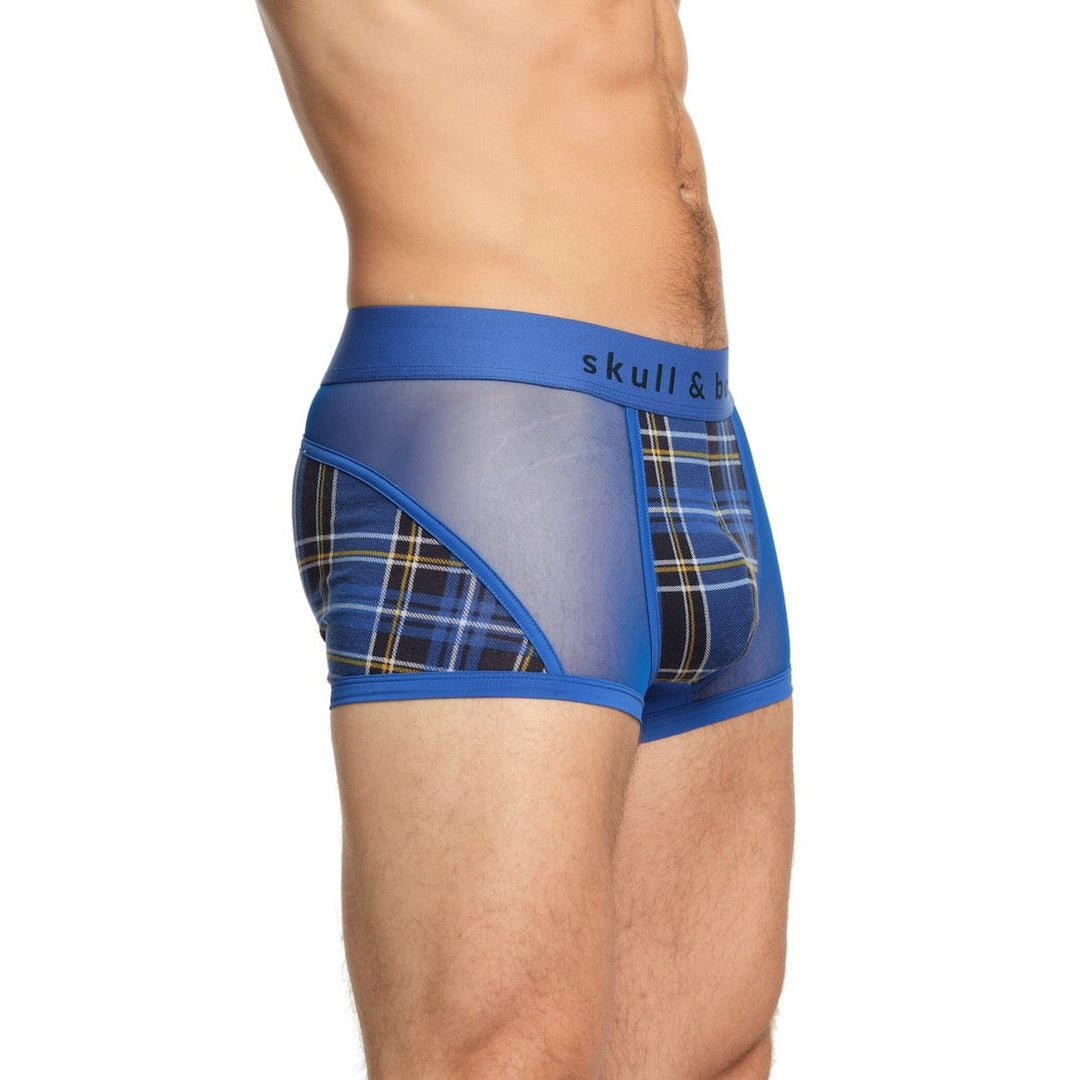 Blue Tartan Sheer Mesh Trunk