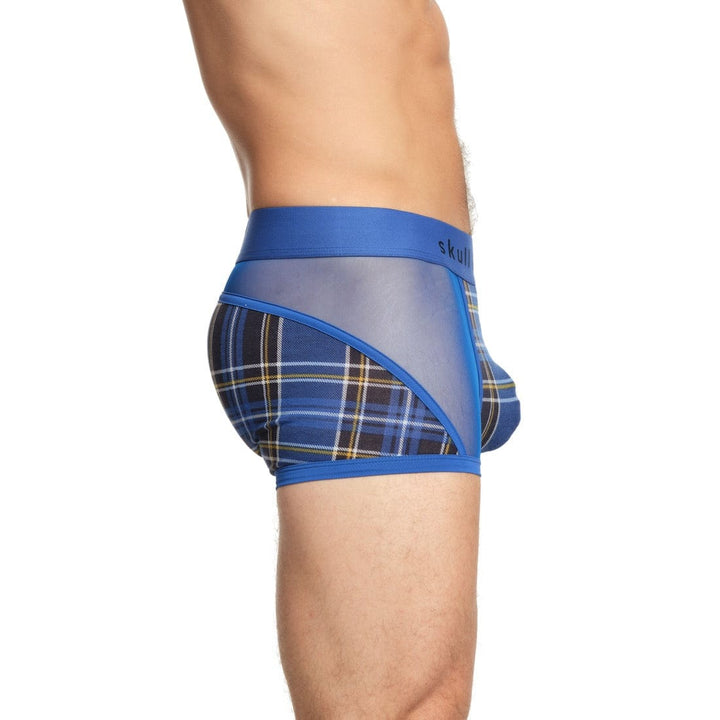 Blue Tartan Sheer Mesh Trunk