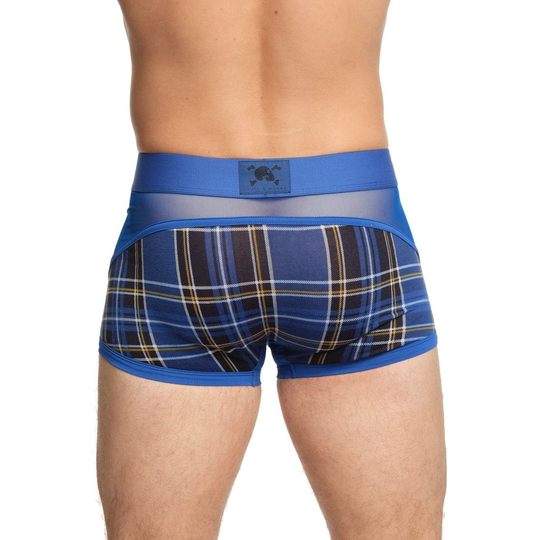 Blue Tartan Sheer Mesh Trunk