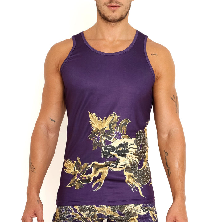 Fire Breathing Dragon Tank Top Purple