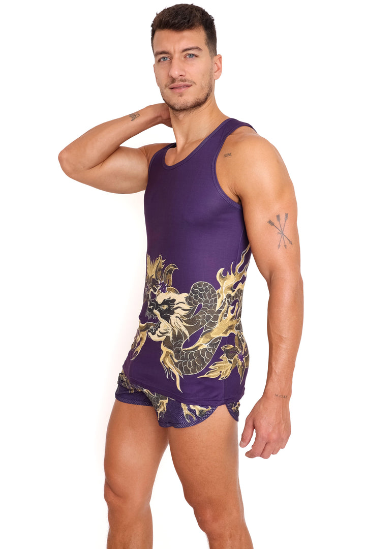 Fire Breathing Dragon Tank Top Purple