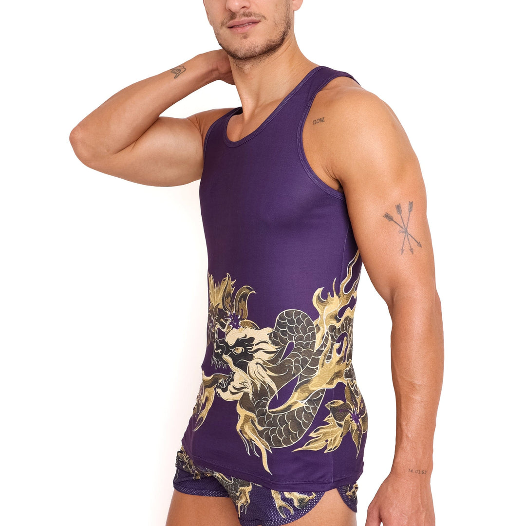 Fire Breathing Dragon Tank Top Purple