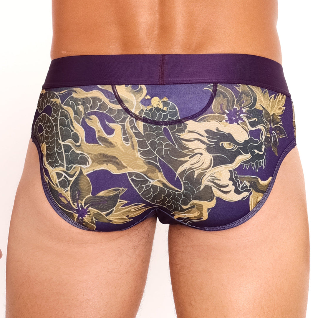 Fire Breathing Dragon Brief Purple