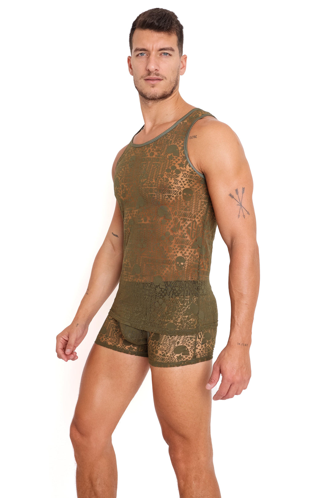 Skull & Bones Burnout Olive Tank