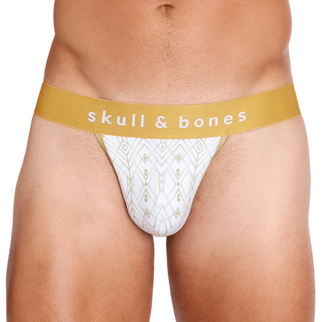 Art Deco White Thong