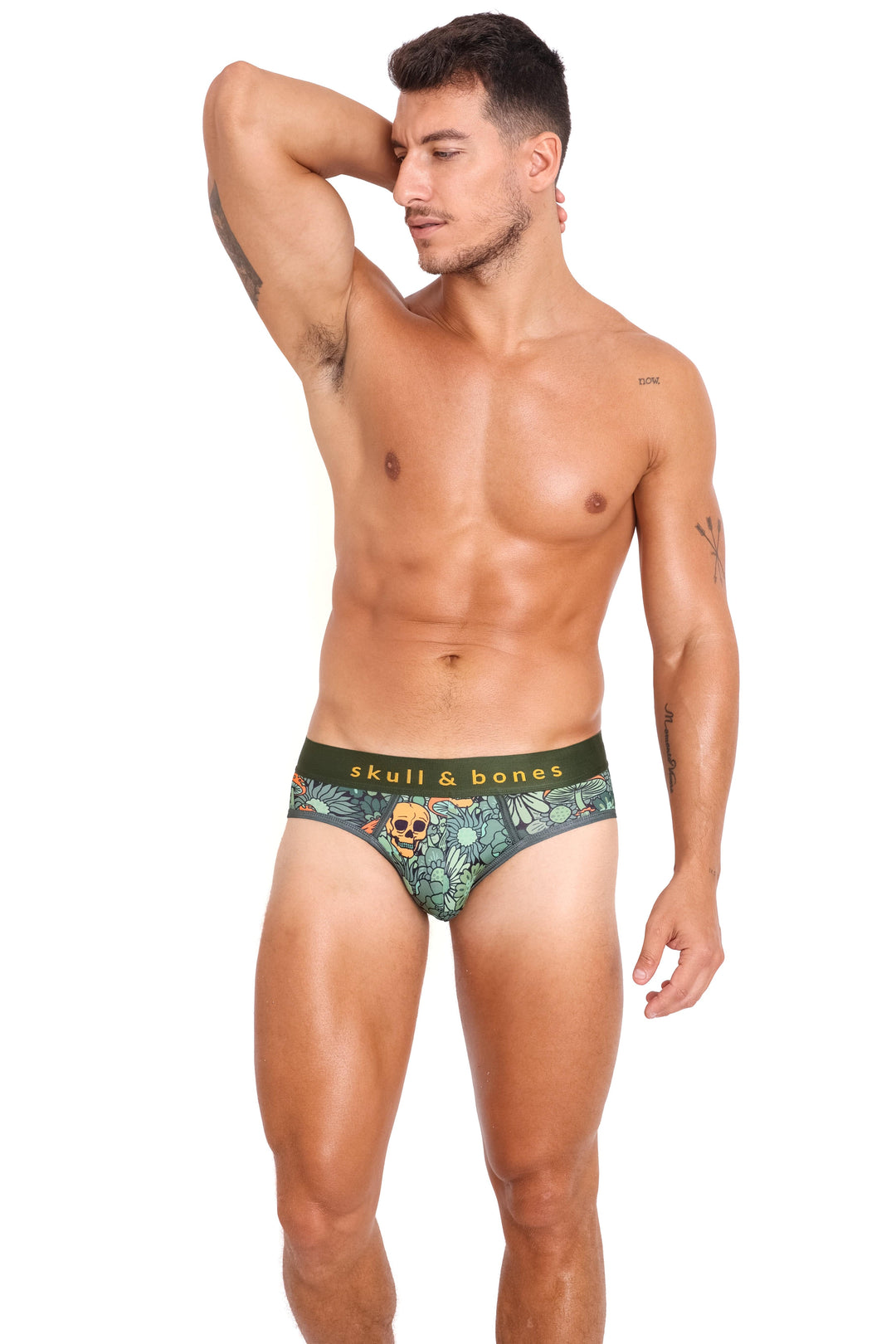 Groovy Floral Mushroom Y-Jock Olive