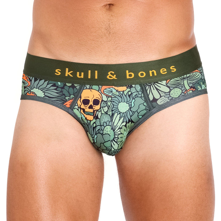 Groovy Floral Mushroom Peek-A-Boo Olive
