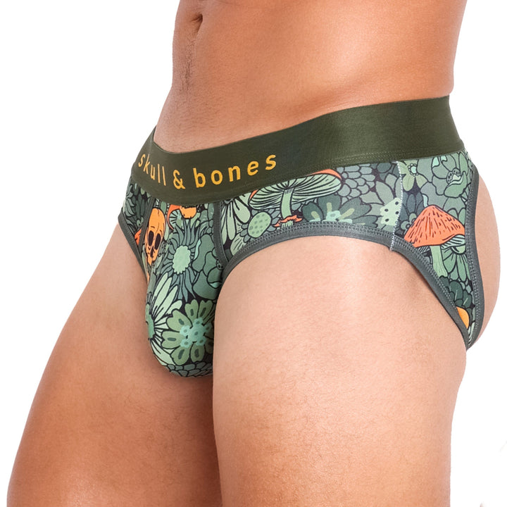Groovy Floral Mushroom Peek-A-Boo Olive