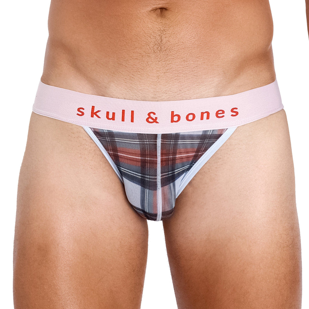 Tartan Sheer Mesh White Sport Brief