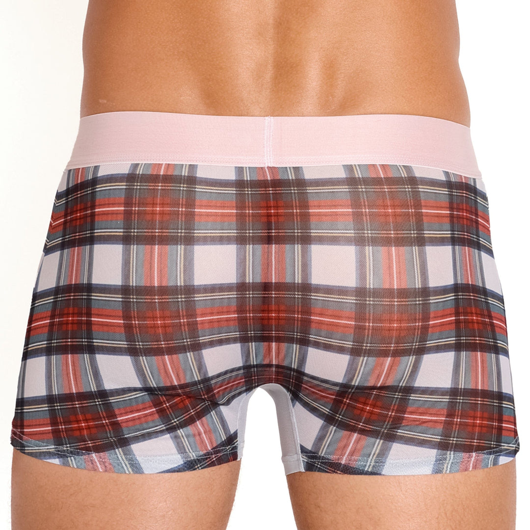 Tartan Sheer Mesh White Trunk