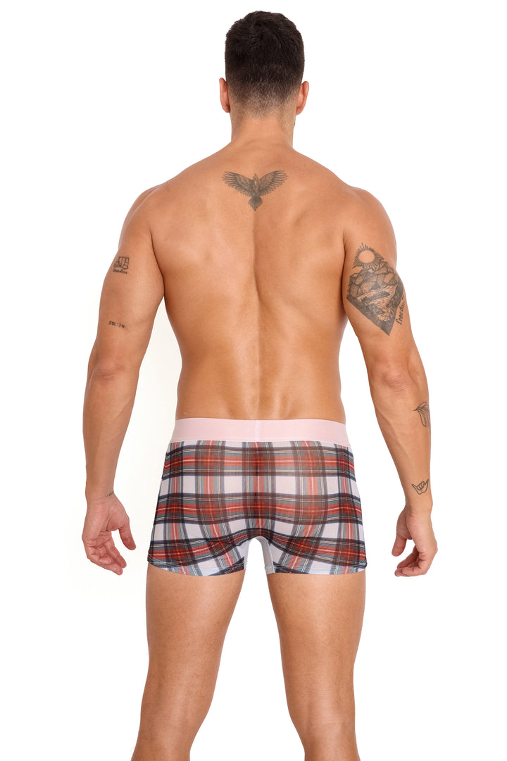 Tartan Sheer Mesh White Trunk