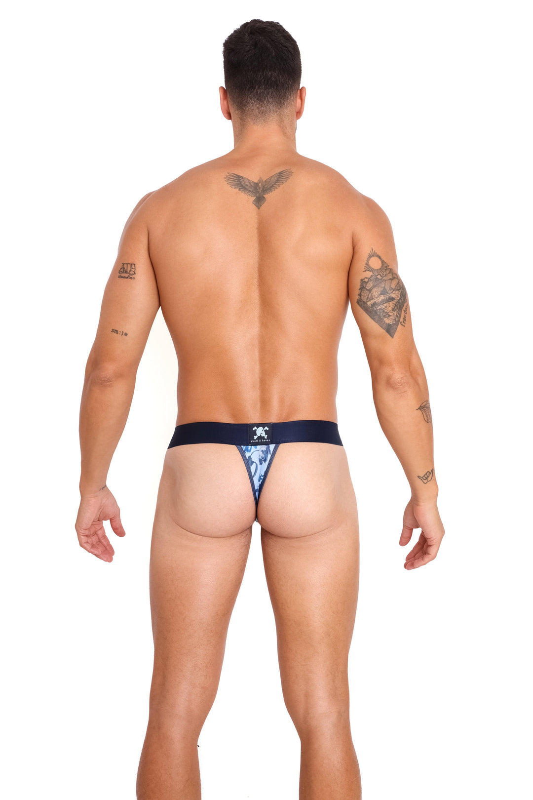 Hand Painted Dutch Floral Thong Sky