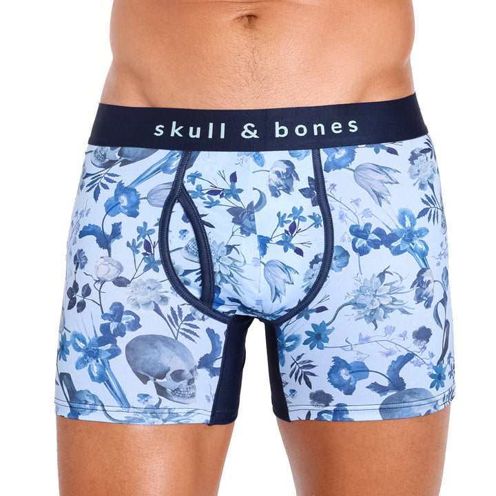 Hand Painted Dutch Floral Boxer Brief Sky