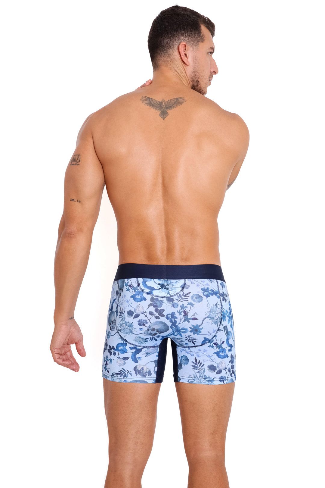 Hand Painted Dutch Floral Boxer Brief Sky