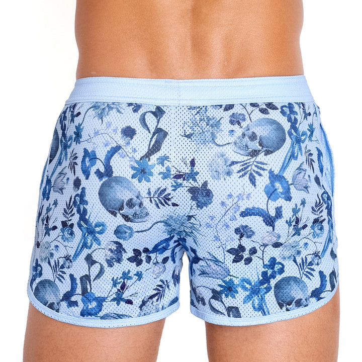 Hand Painted Dutch Floral Mesh Short Sky