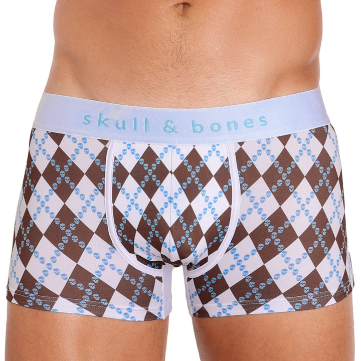 Skull Argyle Trunk White