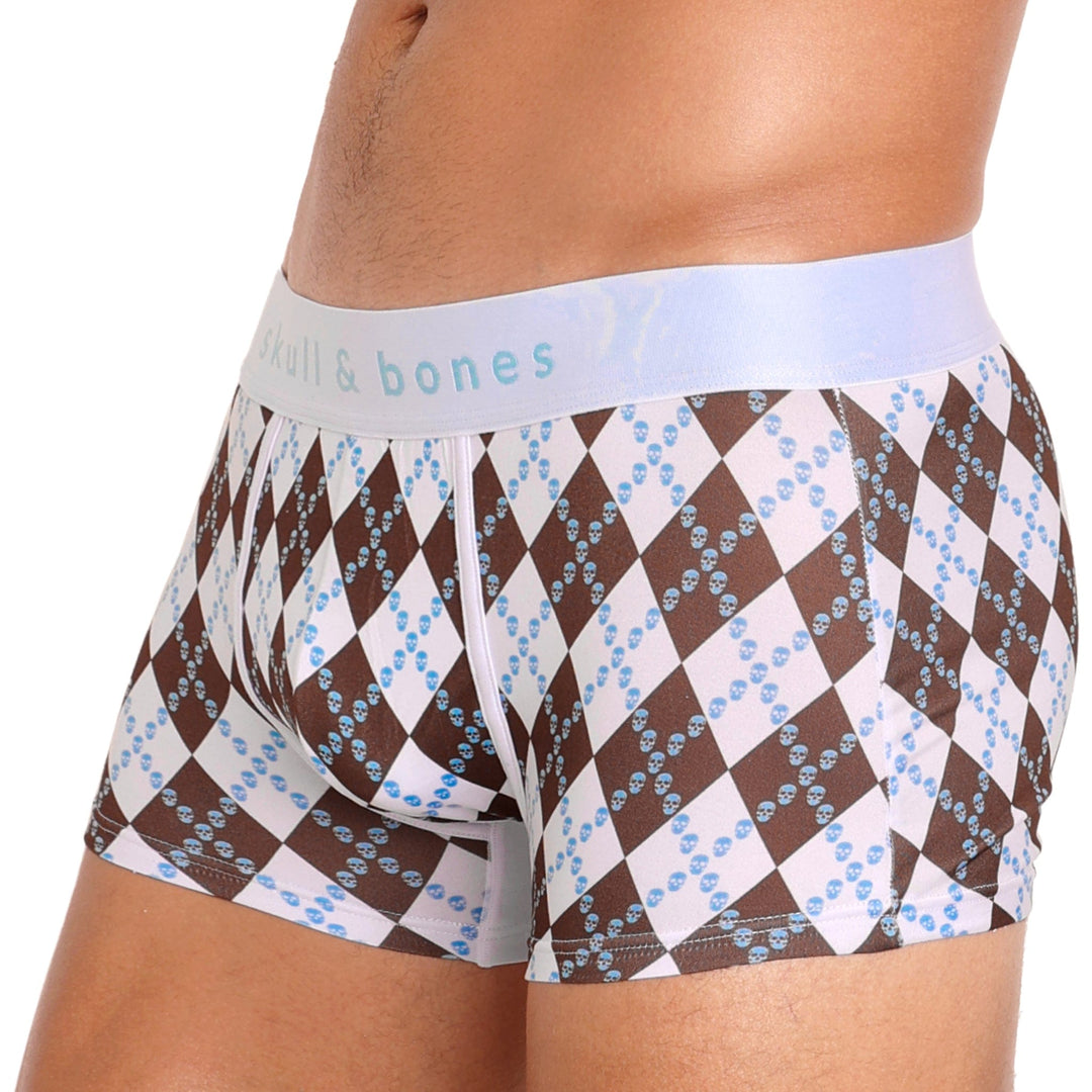 Skull Argyle Trunk White