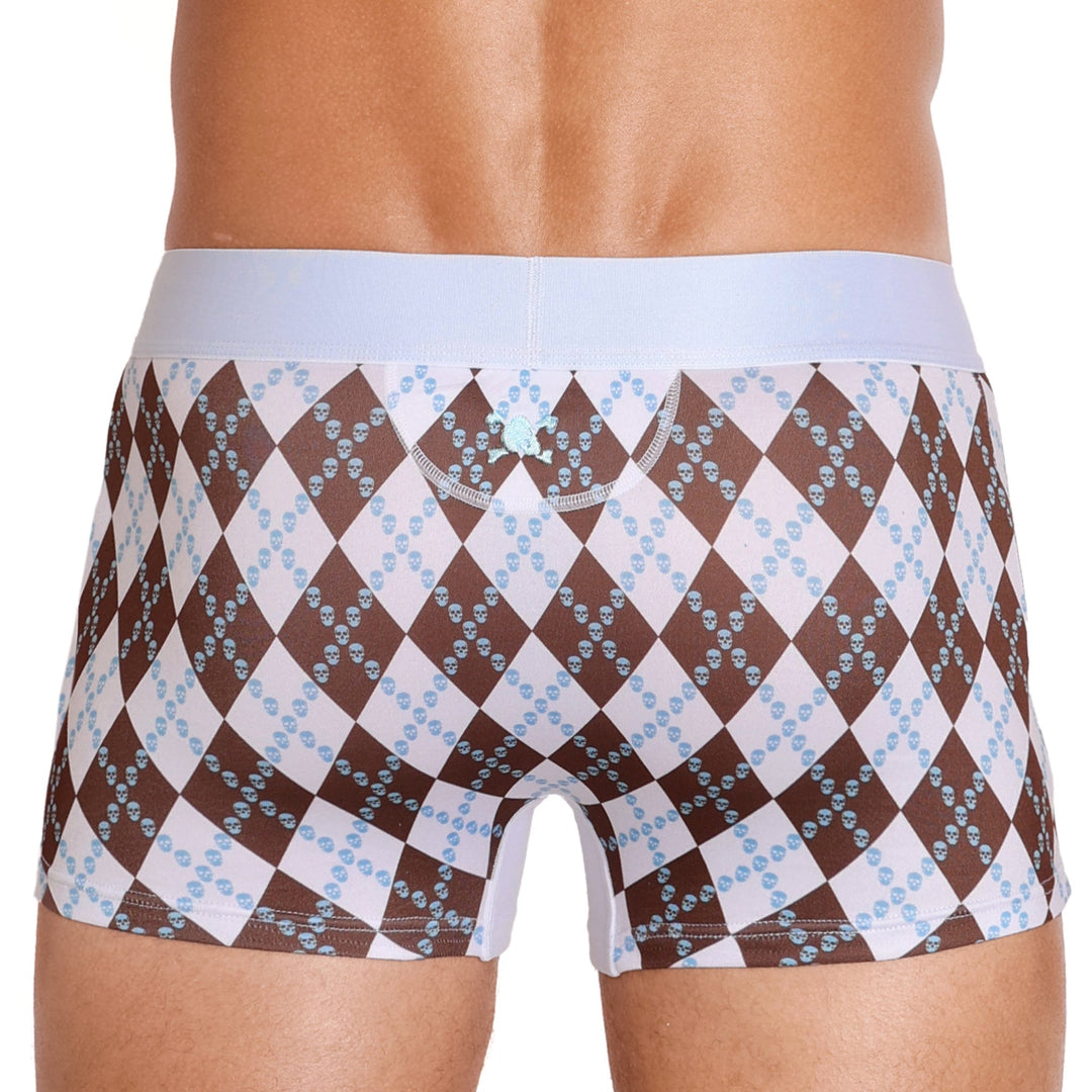 Skull Argyle Trunk White