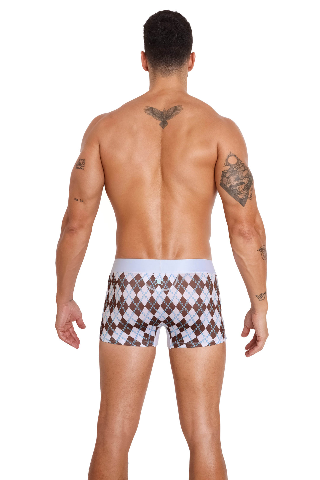 Skull Argyle Trunk White