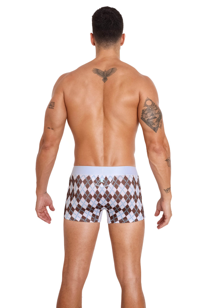 Skull Argyle Trunk White
