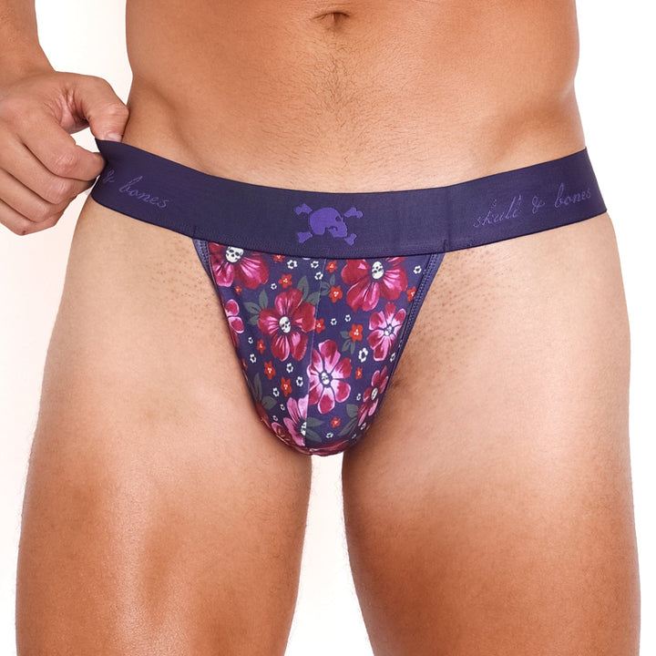 Maroon Floral Thong