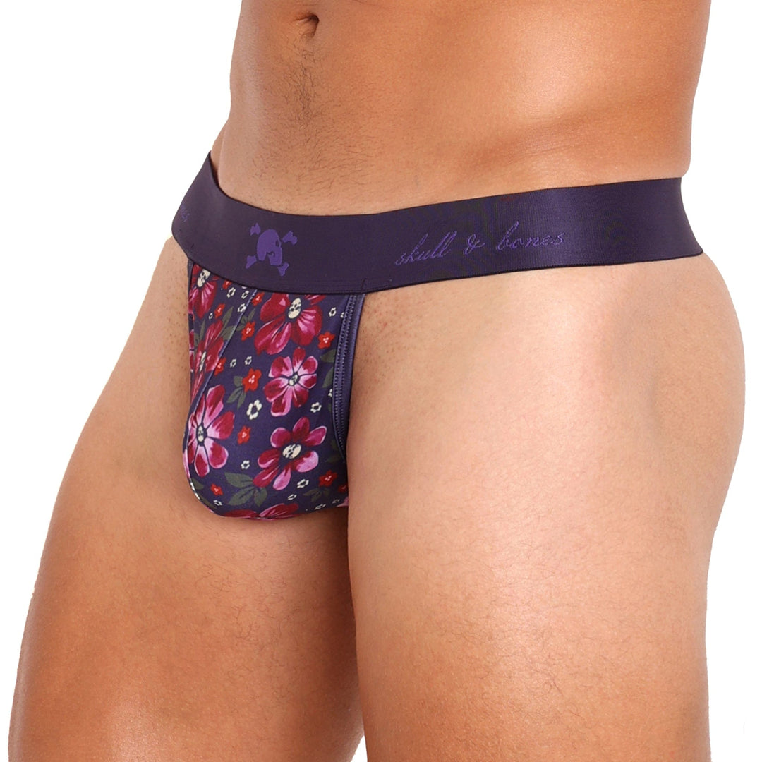 Maroon Floral Thong