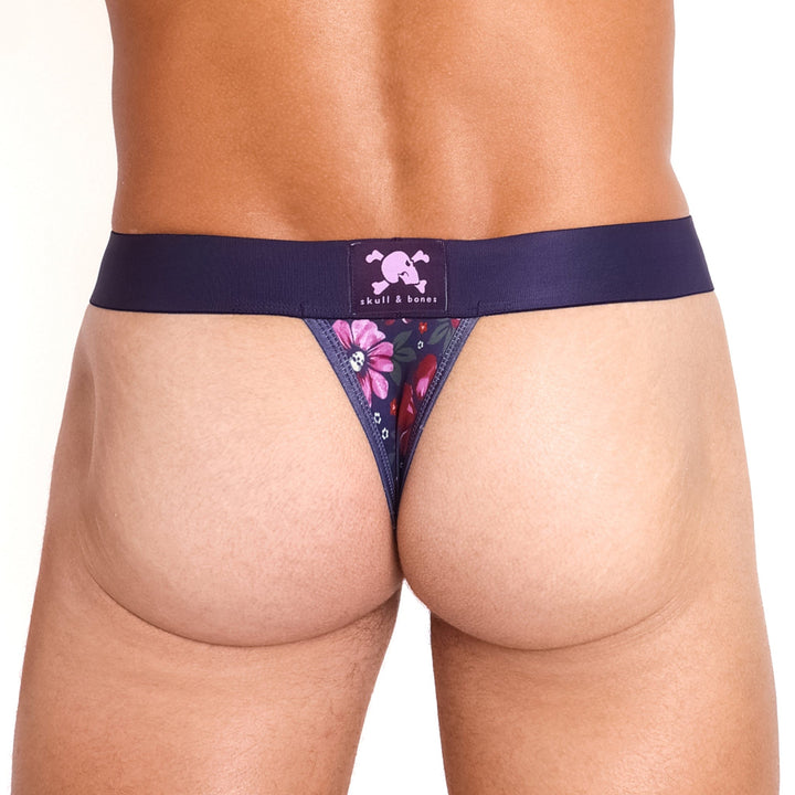 Maroon Floral Thong