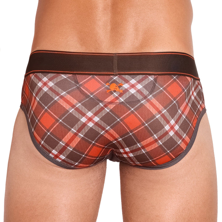 Tartan Plaid Orange Brief