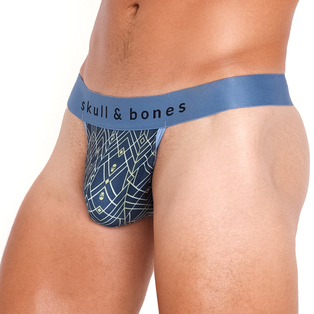 Art Deco Blue Thong