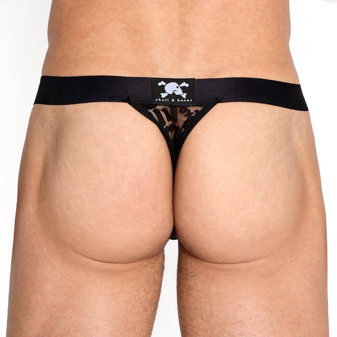 Love Bites Burnout Black Thong