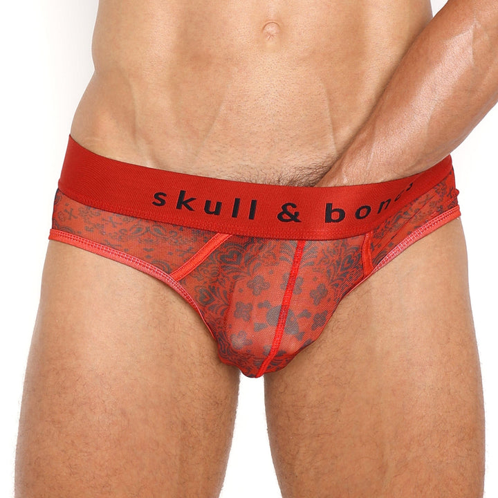 Red Heart Bandana Sheer Mesh Brief