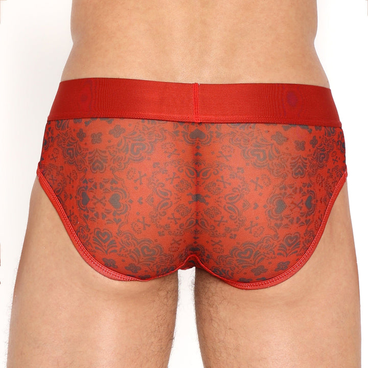 Red Heart Bandana Sheer Mesh Brief