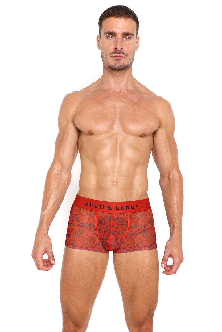 Red Heart Bandana Sheer Mesh Trunk