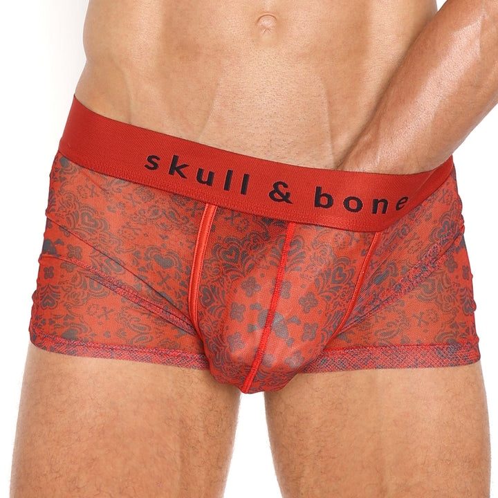 Red Heart Bandana Sheer Mesh Trunk