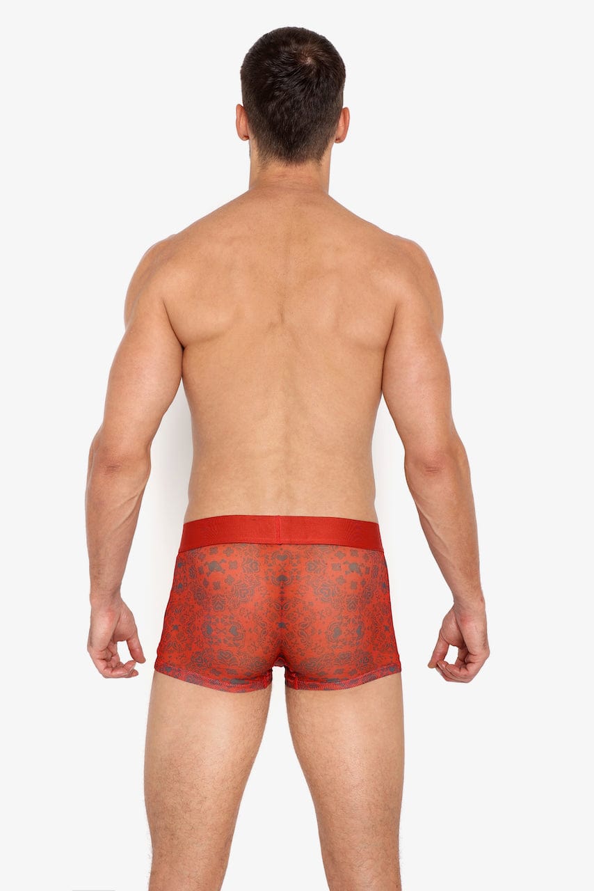 Red Heart Bandana Sheer Mesh Trunk