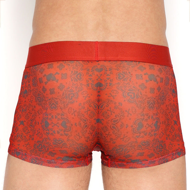 Red Heart Bandana Sheer Mesh Trunk