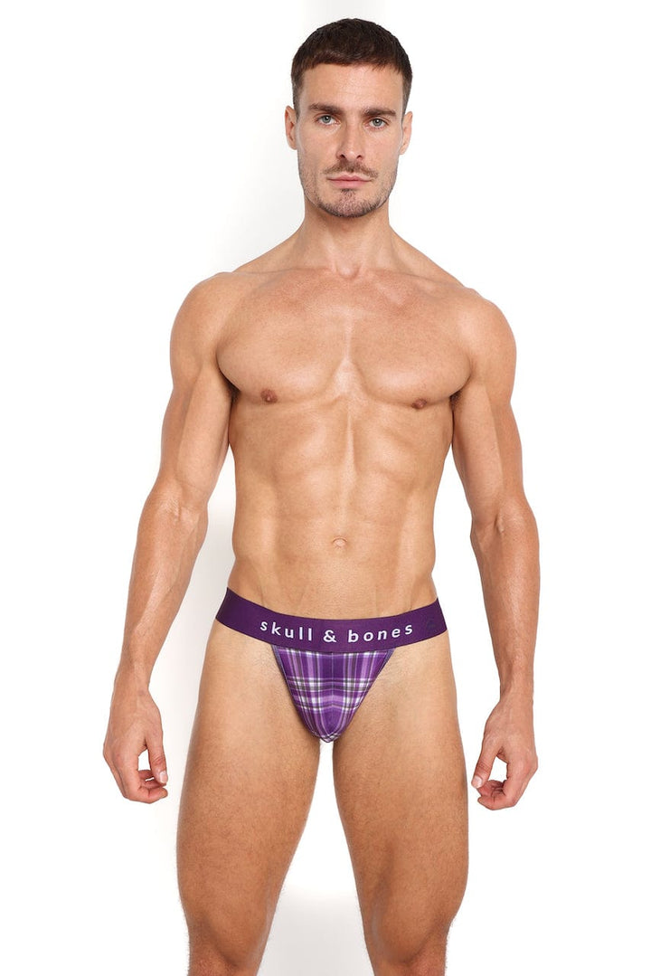 Purple Tartan Plaid Thong