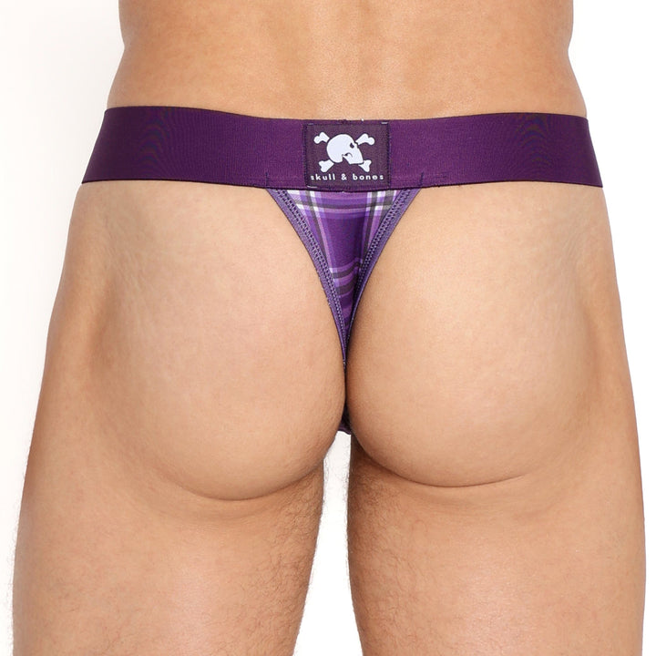 Purple Tartan Plaid Thong