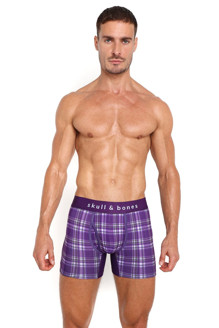 Purple Tartan Plaid Boxer Briefs